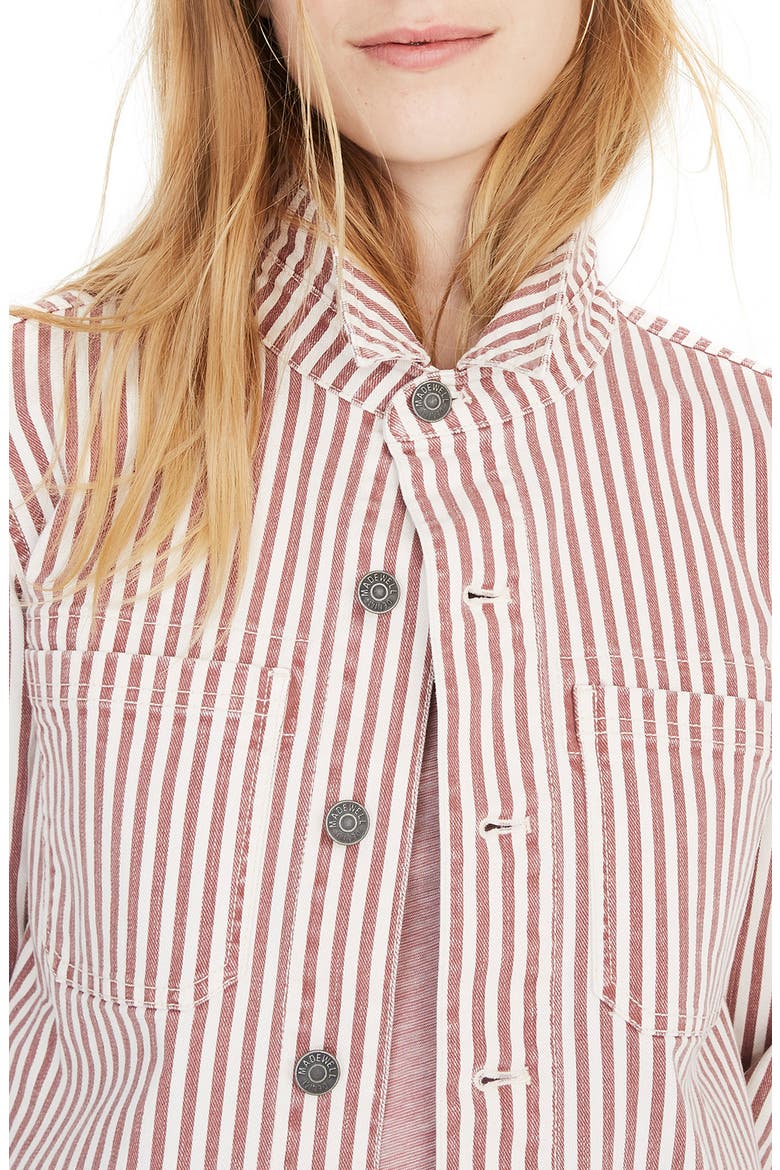 Denim Patch Pocket Chore Coat, Alternate, color, LUCA STRIPE
