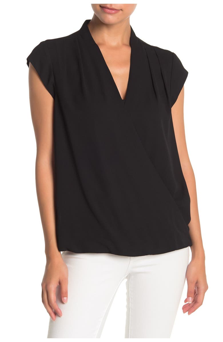 Halogen<sup>®</sup> Surplice Cap Sleeve Blouse, Main, color,