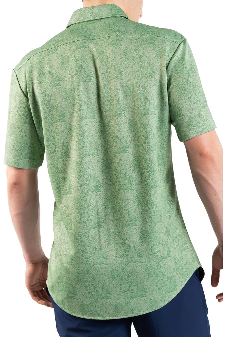 Tropical Short Sleeve Button-Up Shirt, Alternate, color, MOSS GREEN