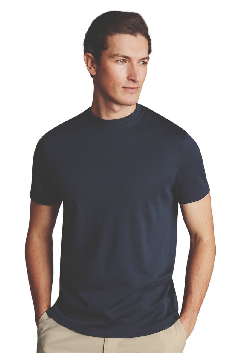 Charles Tyrwhitt Cotton Jersey Short Sleeve Tyrwhitt Tee, Alternate, color, Navy