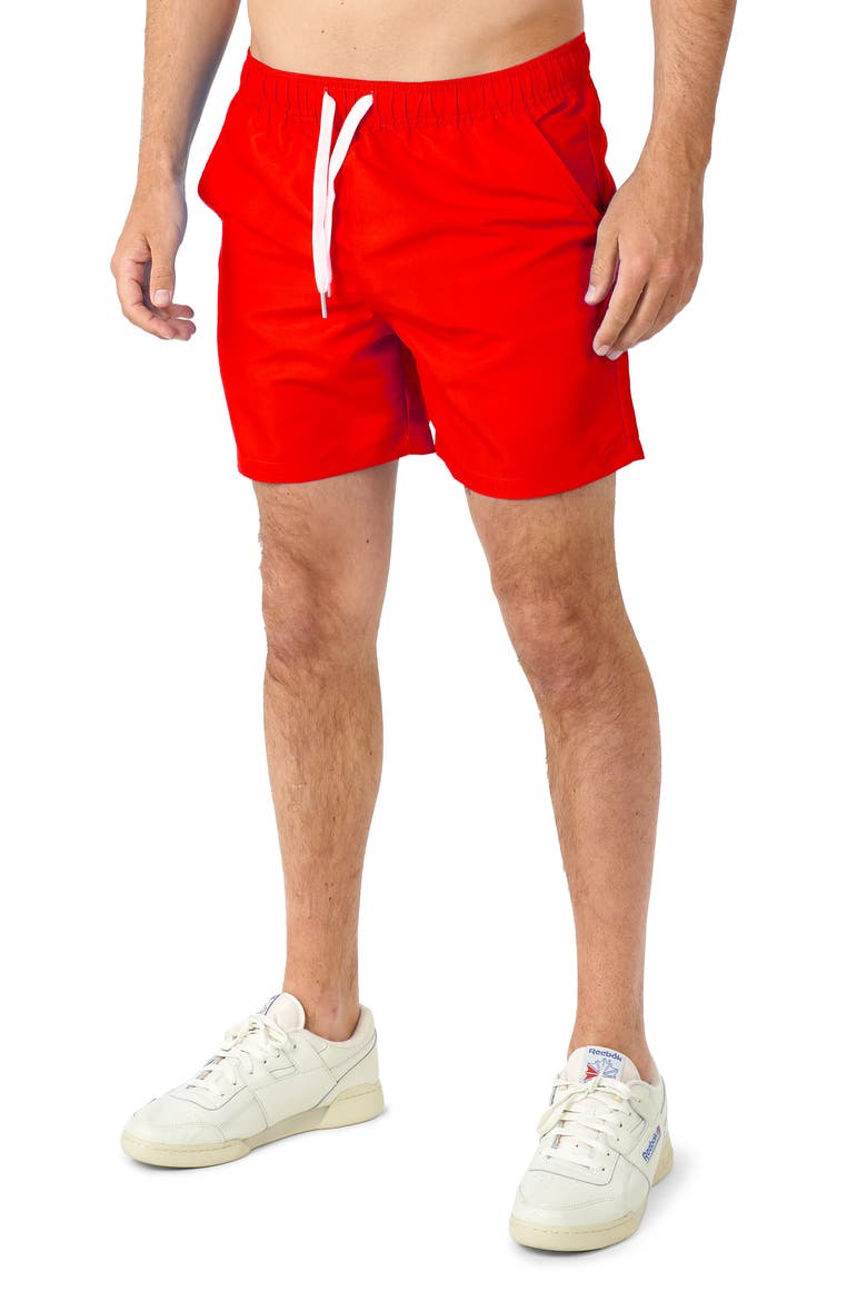 Superman Camp Shirt, Shorts & Removable Cape Set, Alternate, color, RED