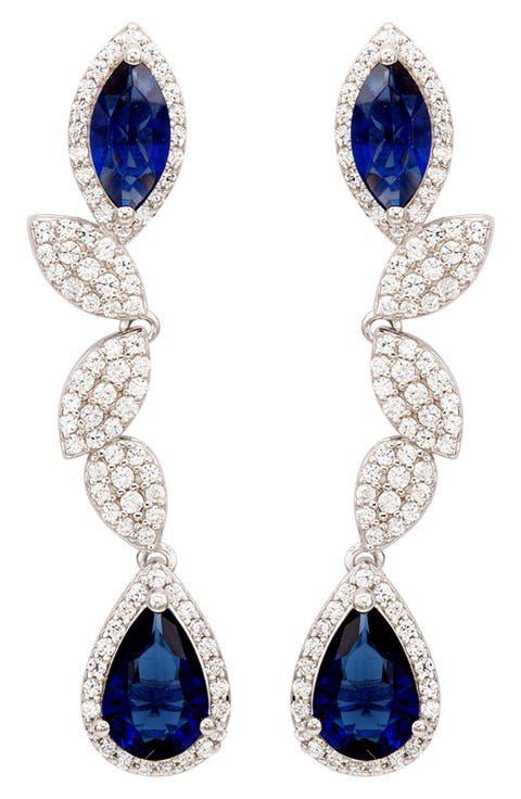 CZ Linear Drop Earrings