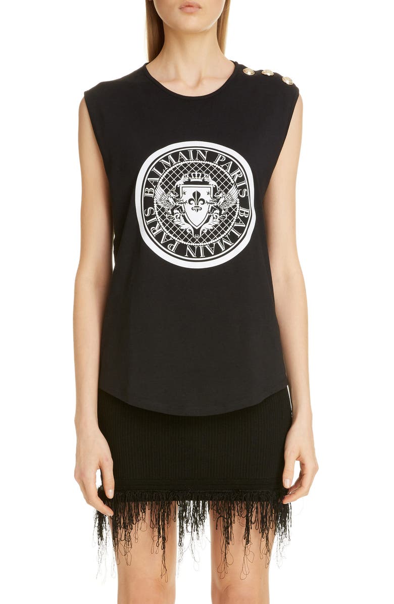 Balmain Coin Logo Tank, Main, color,
