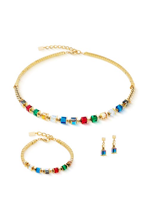 Coeur De Lion Sparkling Cubes Fusion Chain Gold Bracelet In Gold