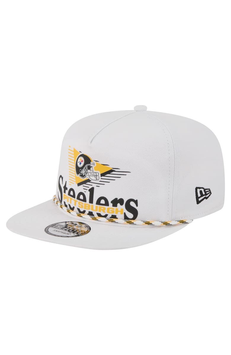 New Era Men's New Era White Pittsburgh Steelers Collide Golfer Snapback Hat, Main, color, 