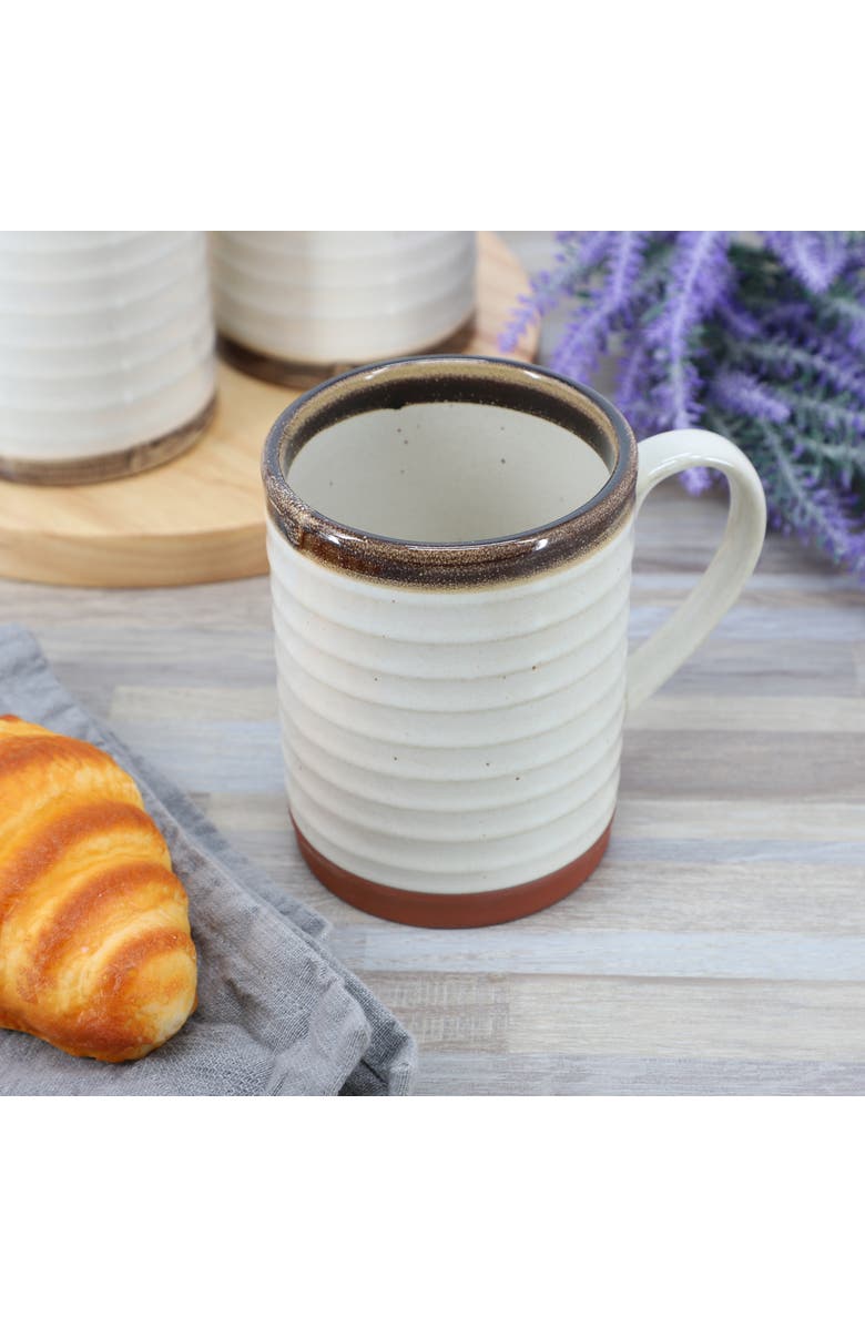 Gibson Home Terra Bella 4 Piece 18.5 Ounce Terracota Mug Set, Alternate, color, White