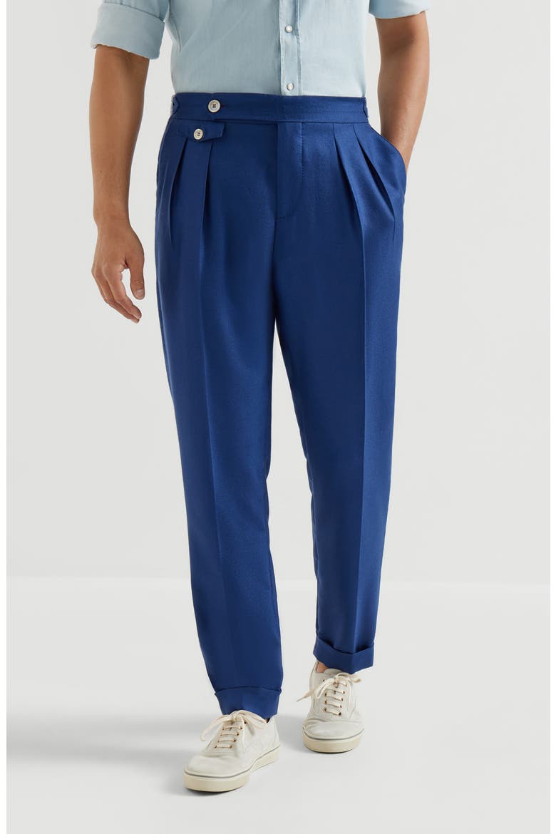Cashmere and silk trousers, Main, color, Avio Blue