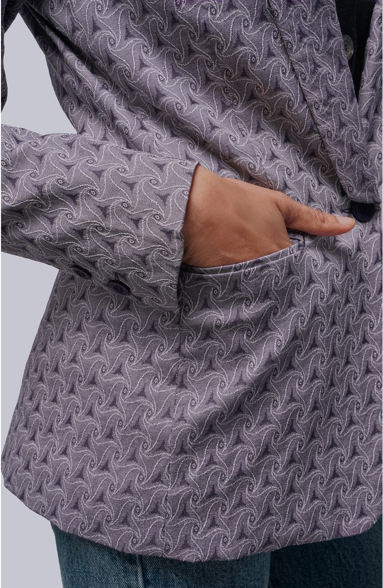 WILDFANG The Empower Jacquard Tux Blazer, Alternate, color, Plum