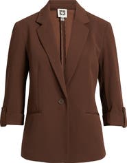 AK ANNE KLEIN Roll-Tab Sleeve Jacket