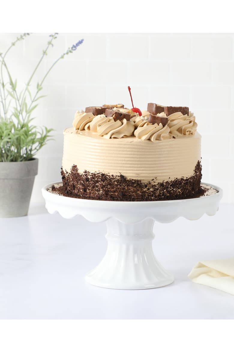 Patterson Round Stoneware Cake Stand, Alternate, color, White