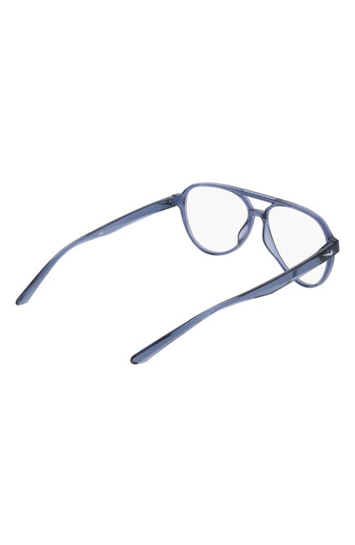Nike Vital Drift 57mm Aviator Blue Light Blocking Reading Glasses In Purple