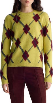 Diane von Furstenberg Matteo Argyle Crewneck Sweater