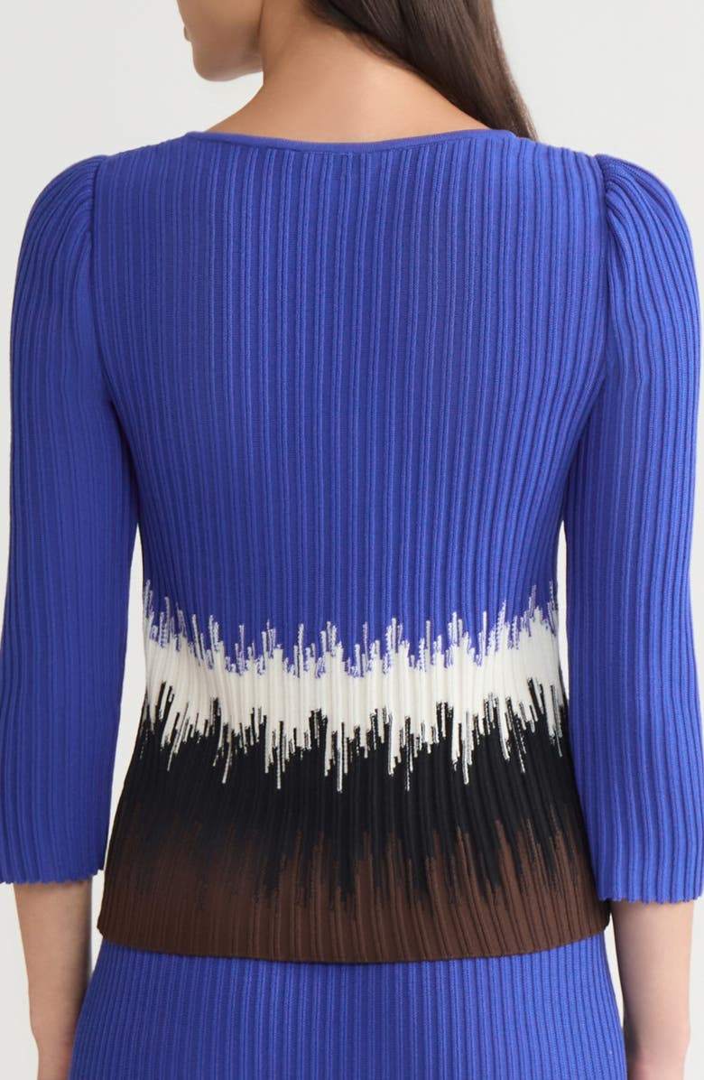 Ming Wang Ribbed Ombré Knit Top, Alternate, color, Sapph Sea/ Tau/ Umbr/ Ivy