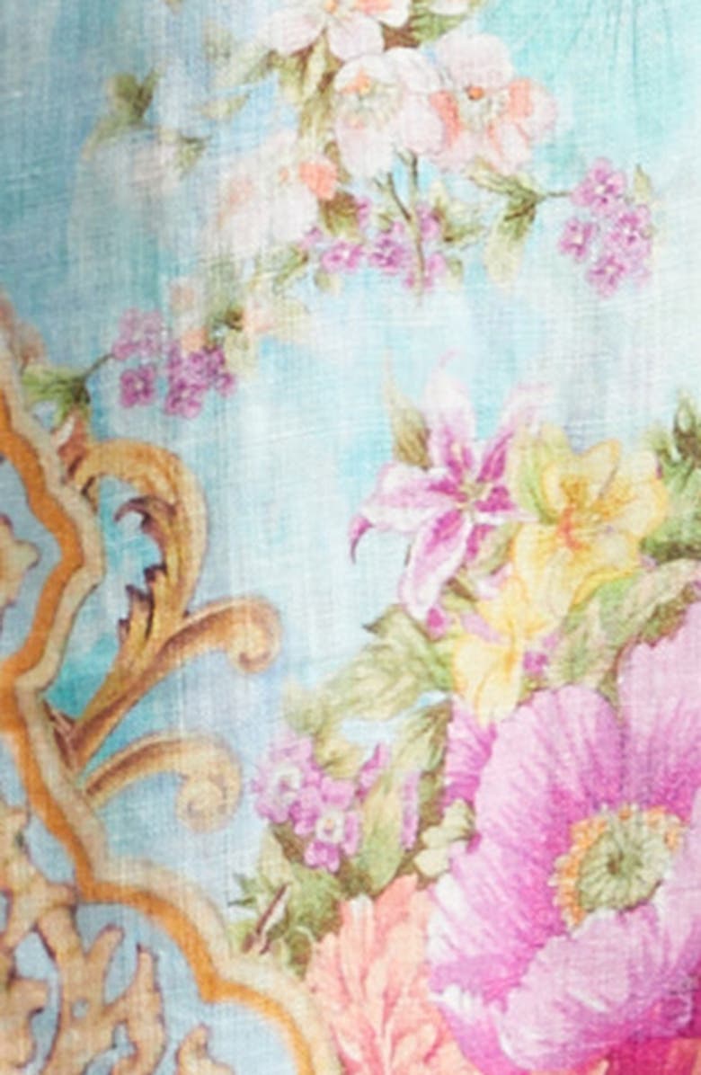 Camilla Bazaar Blooms Linen Midi Shirtdress, Alternate, color, Bazaar Blooms