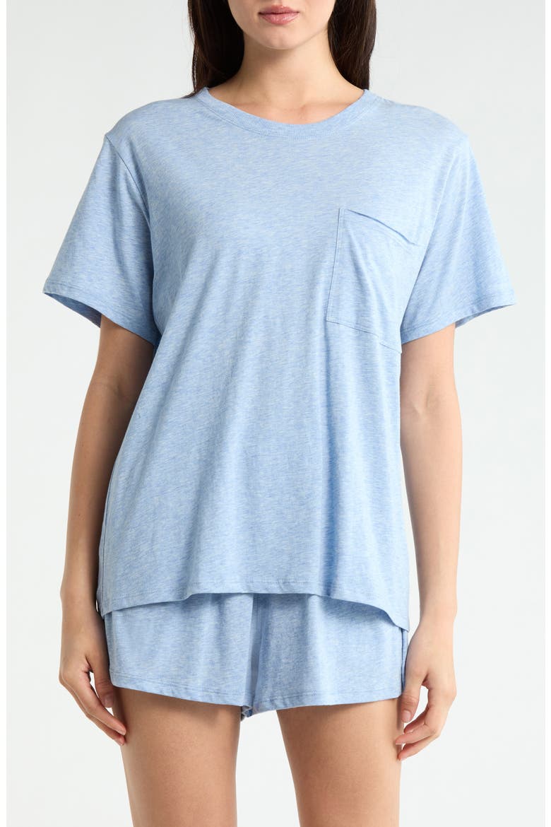 Organic Pima Cotton Short Pajamas, Main, color, CLOUD BLUE HEATHER