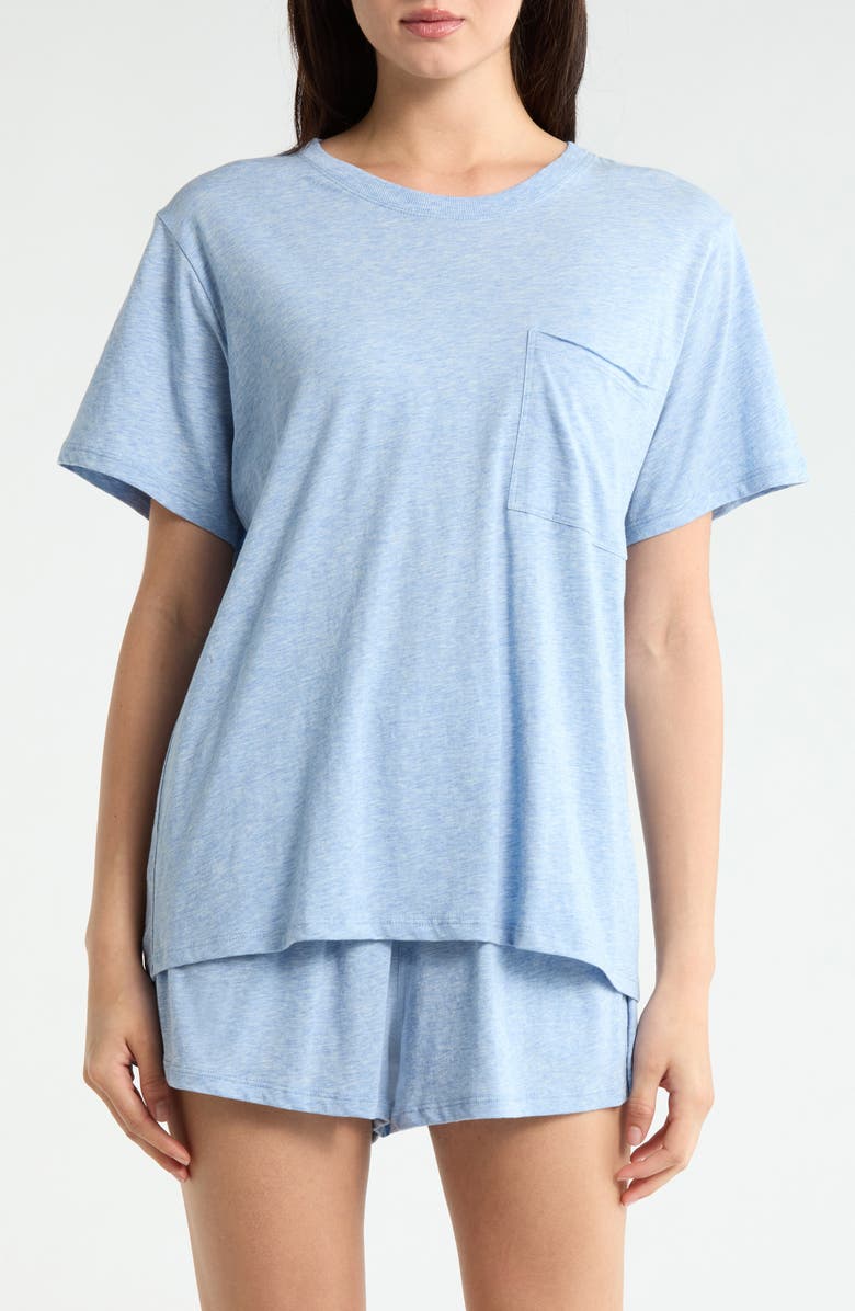 Lunya Organic Pima Cotton Short Pajamas, Main, color, Cloud Blue Heather