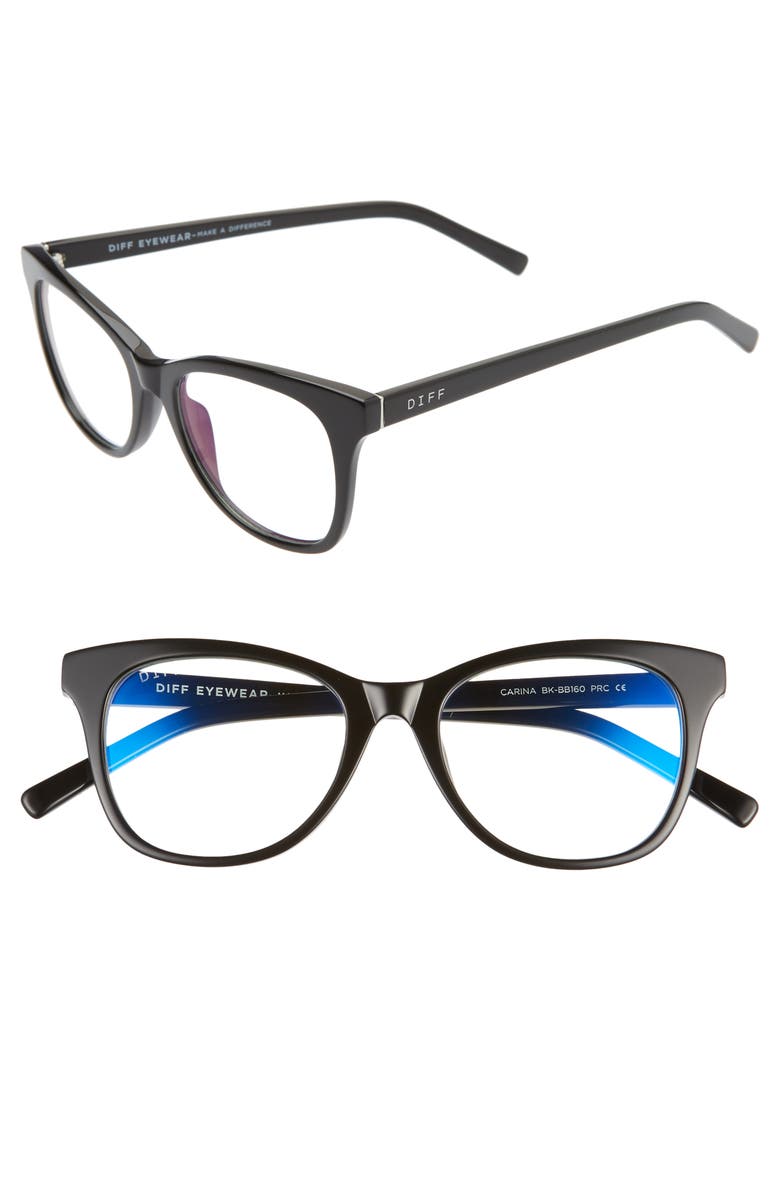 DIFF Carina 49mm Blue Light Blocking Optical Glasses, Main, color, 