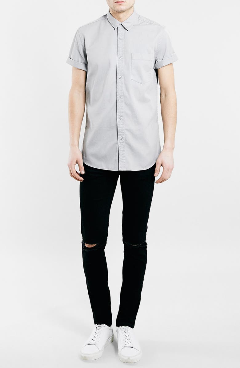 Topman Ripped Stretch Skinny Fit Jeans, Alternate, color, 