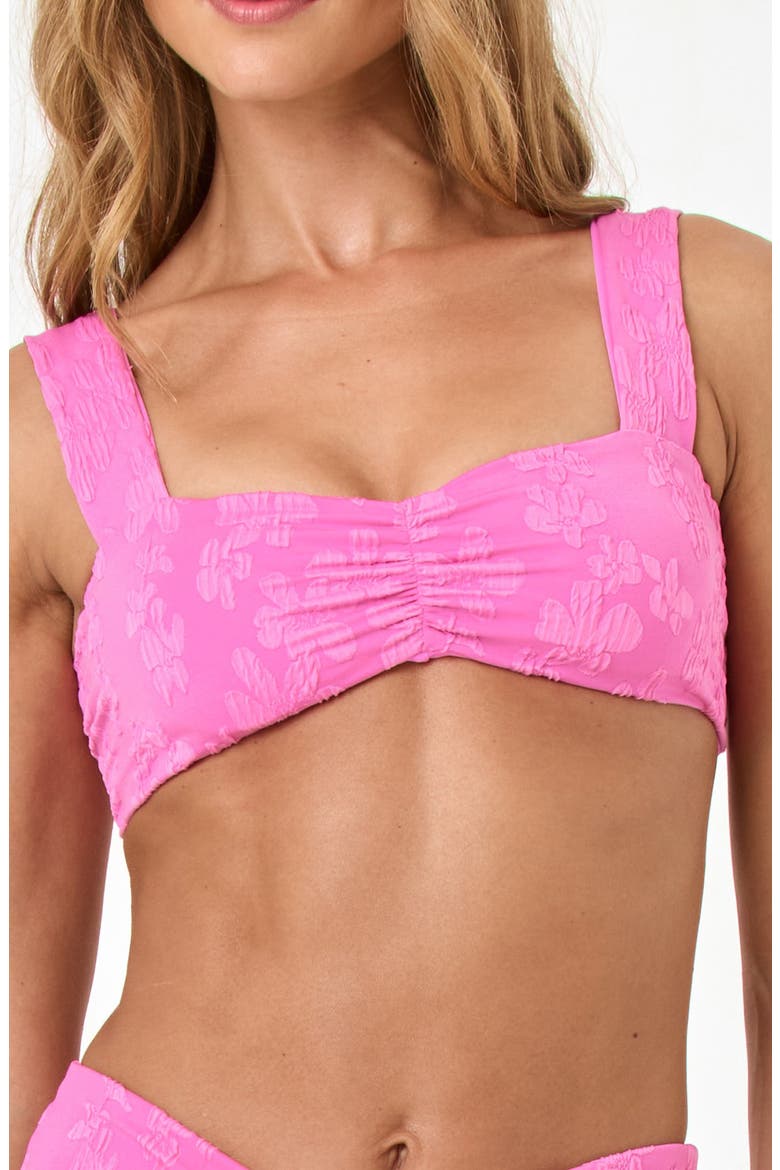 Marlee Shirred Bikini Top, Main, color, HOTTEST PINK