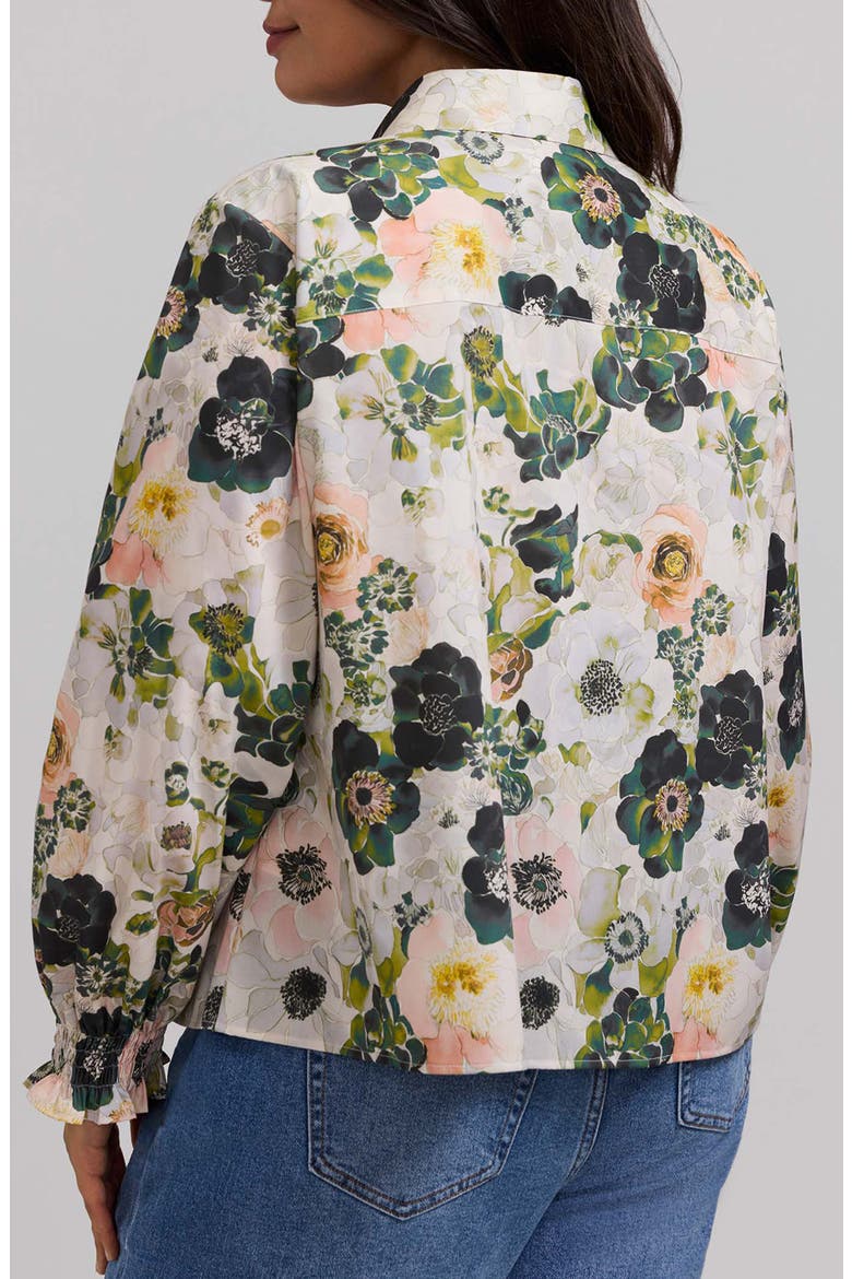 Vivienne Bouquet Cotton Poplin Button-Up Shirt, Alternate, color, WHITE/ MULTI