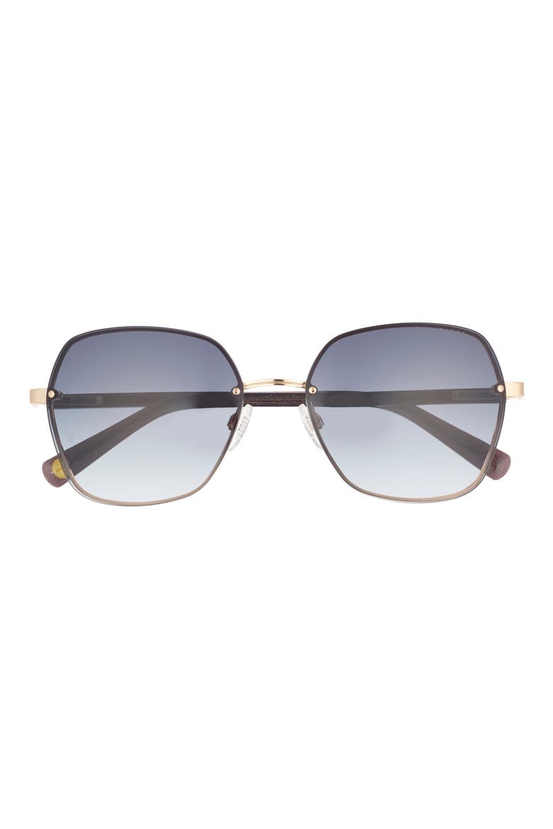 59mm Gradient Square Sunglasses, Main, color, LIGHT GOLD