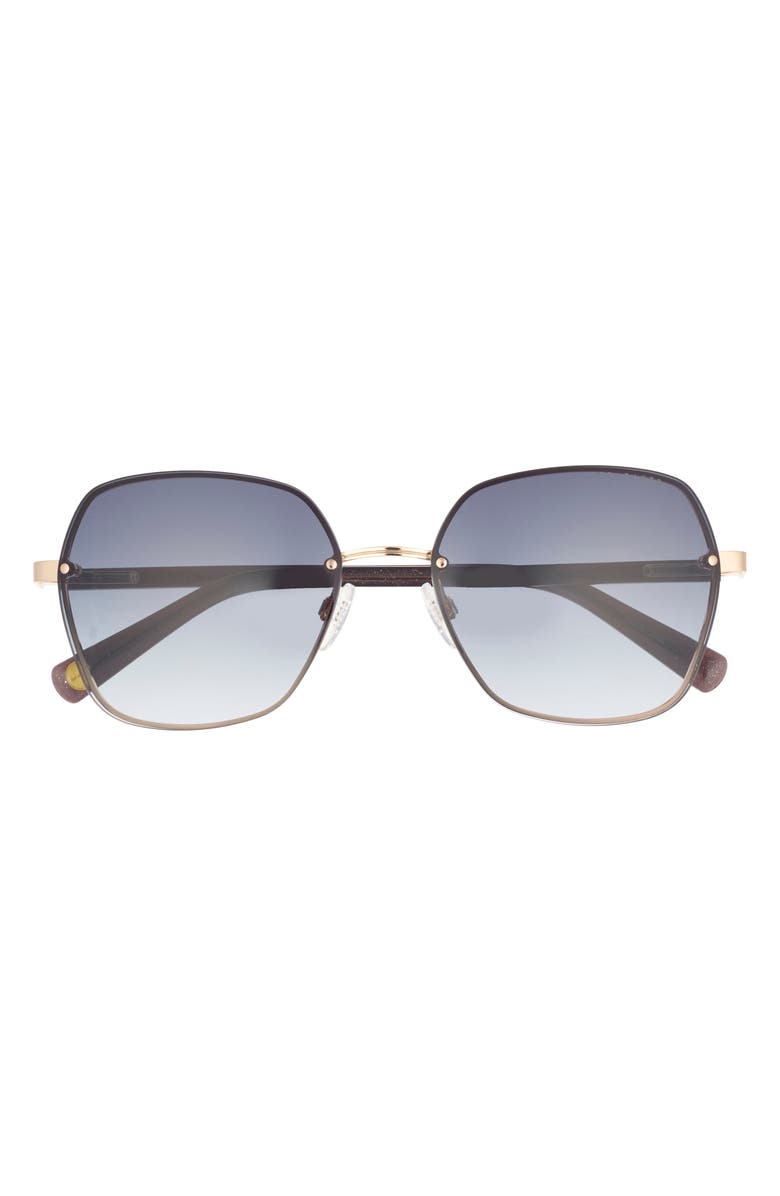 Ted Baker 59mm Gradient Square Sunglasses, Main, color, Light Gold