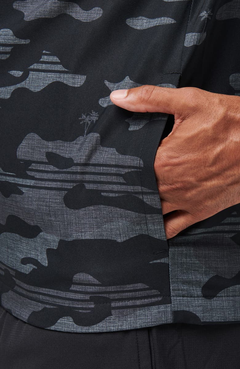 TravisMathew Camo Zip Hoodie, Alternate, color, Black