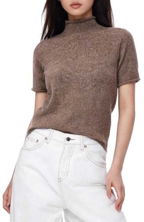 Toddy Mock Neck Short Sleeve Sweater