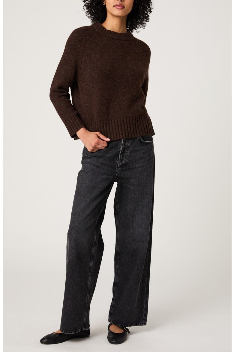 Suzie Crewneck Sweater, Main, color, CHOCOLATE