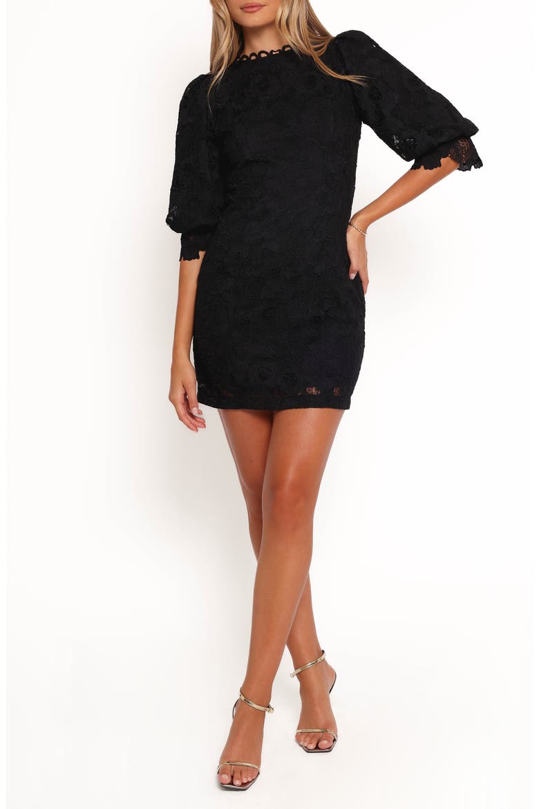 Catherine Lace Minidress, Main, color, BLACK