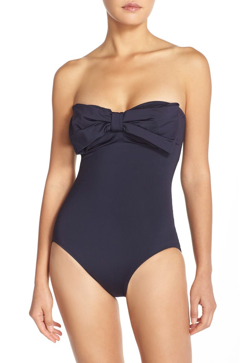 'georgica beach' bandeau one-piece swimsuit, Main, color, RICH NAVY