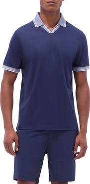 Bugatchi Tipped Johnny Collar Polo