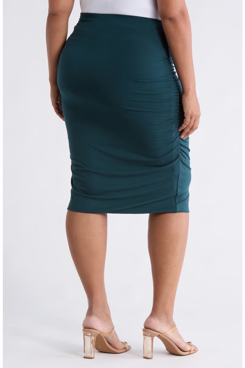 Side Ruched Skirt, Alternate, color, HUNTER GREEN