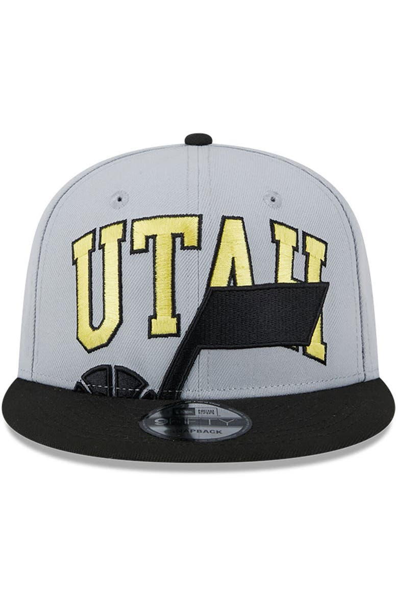 New Era Men's New Era Gray/Black Utah Jazz Tip-Off Two-Tone 9FIFTY Snapback Hat, Alternate, color, Gray