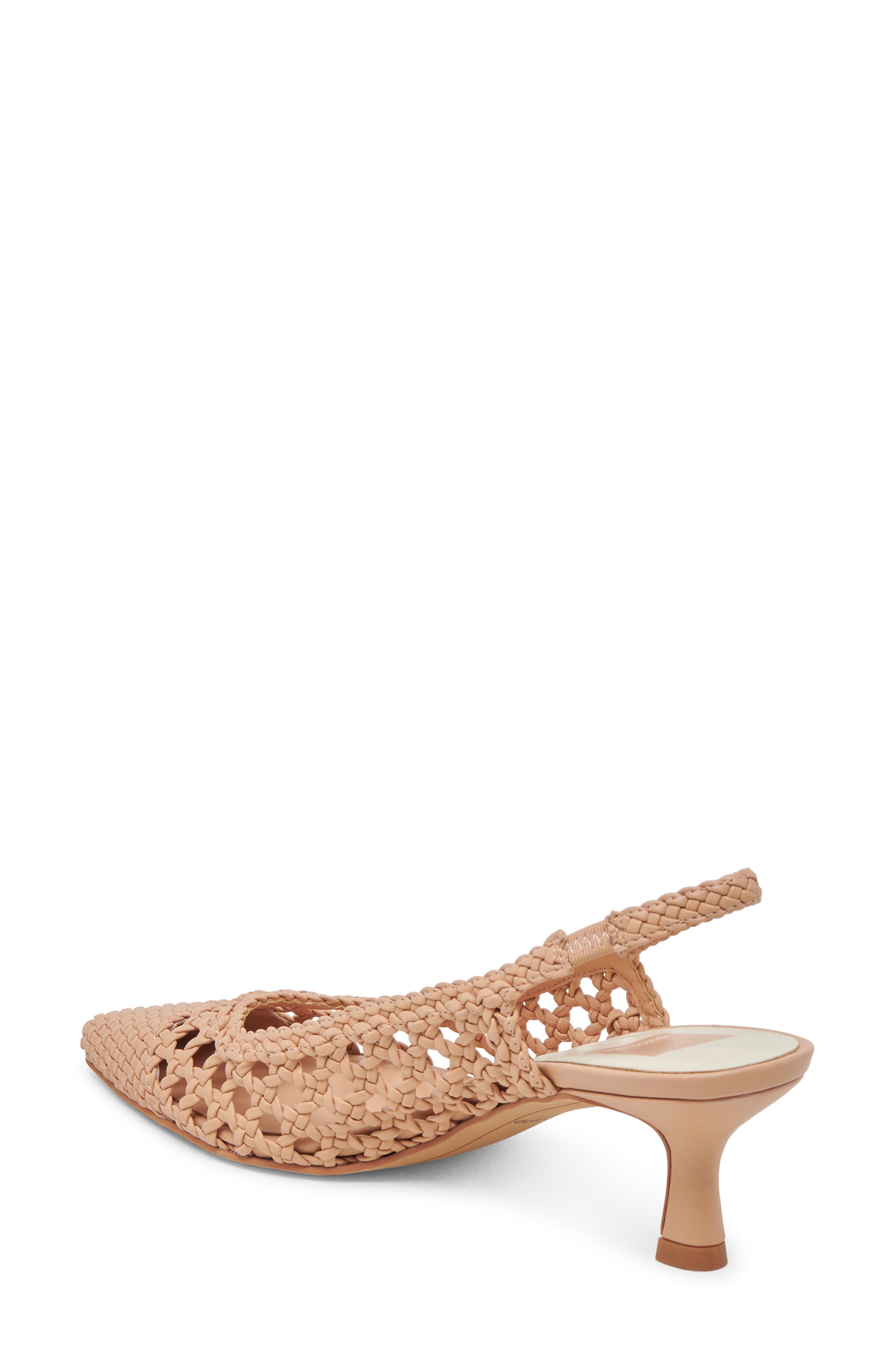 Olympa Pointed Toe Slingback Pump, Alternate, color, CAFE WOVEN STELLA