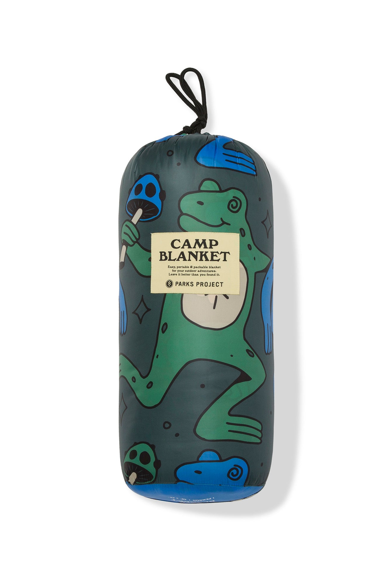 Dancin' Frogs Recycled Camp Blanket, Alternate, color, Green