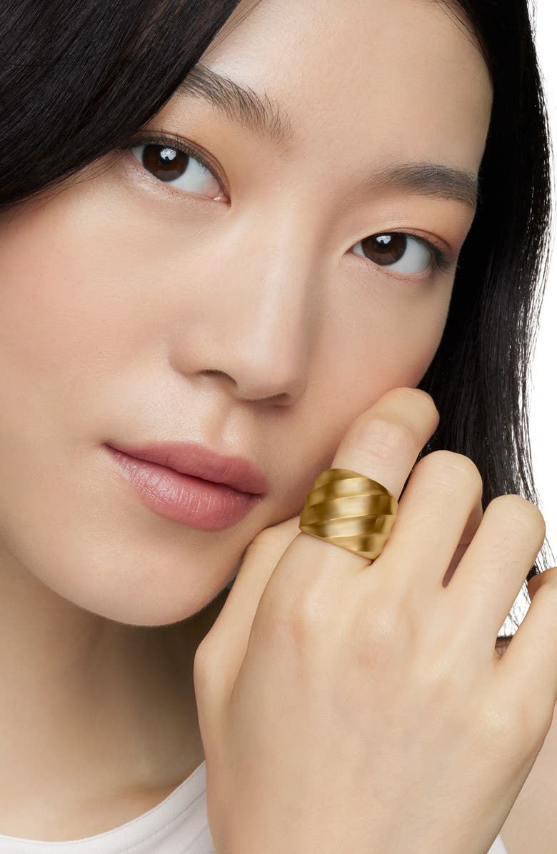 David Yurman Cable Edge Saddle Ring, Alternate, color, 18K Gold Recycled