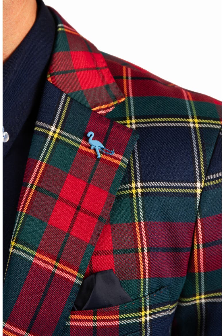Holiday Tartan Plaid Sport Coat, Alternate, color, RED