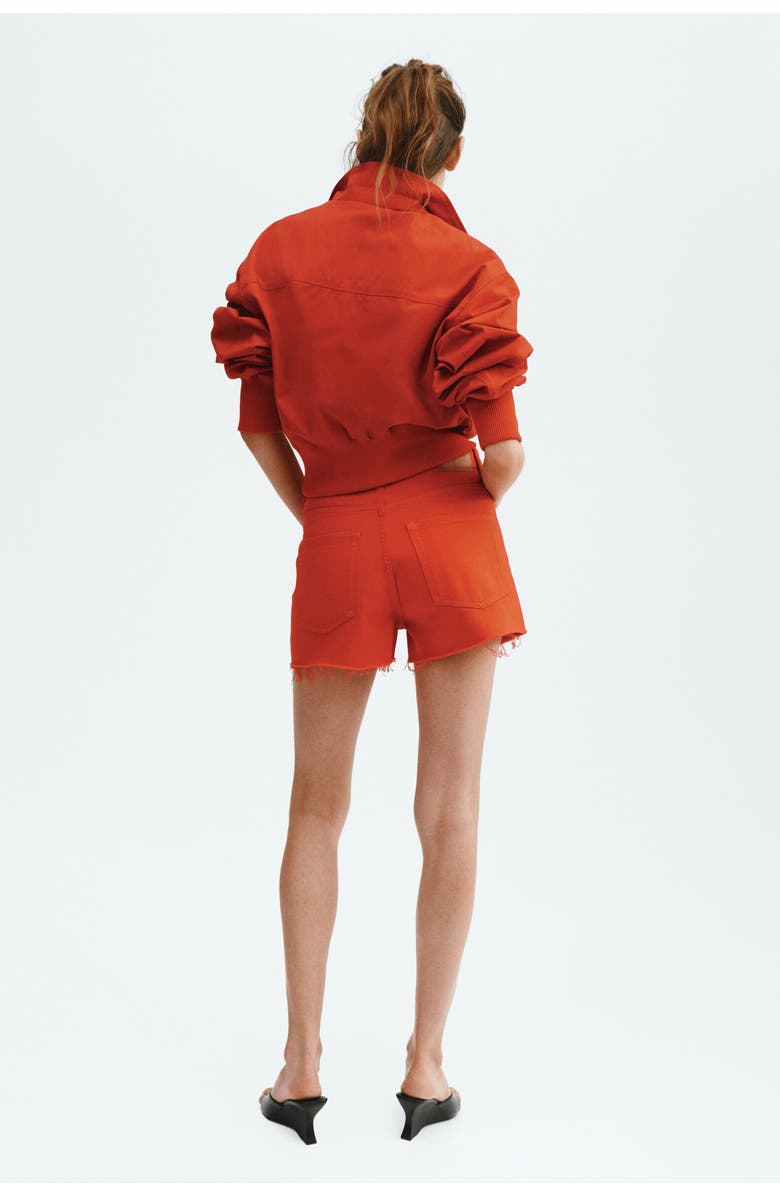 H&M Raw-edge Denim Shorts, Alternate, color, Red