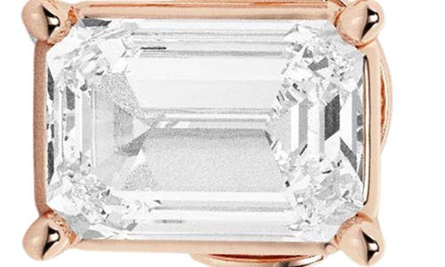 Badgley Mischka Collection Emerald Cut Lab Created Diamond Stud Earrings In 2 Ctw Rose Gold