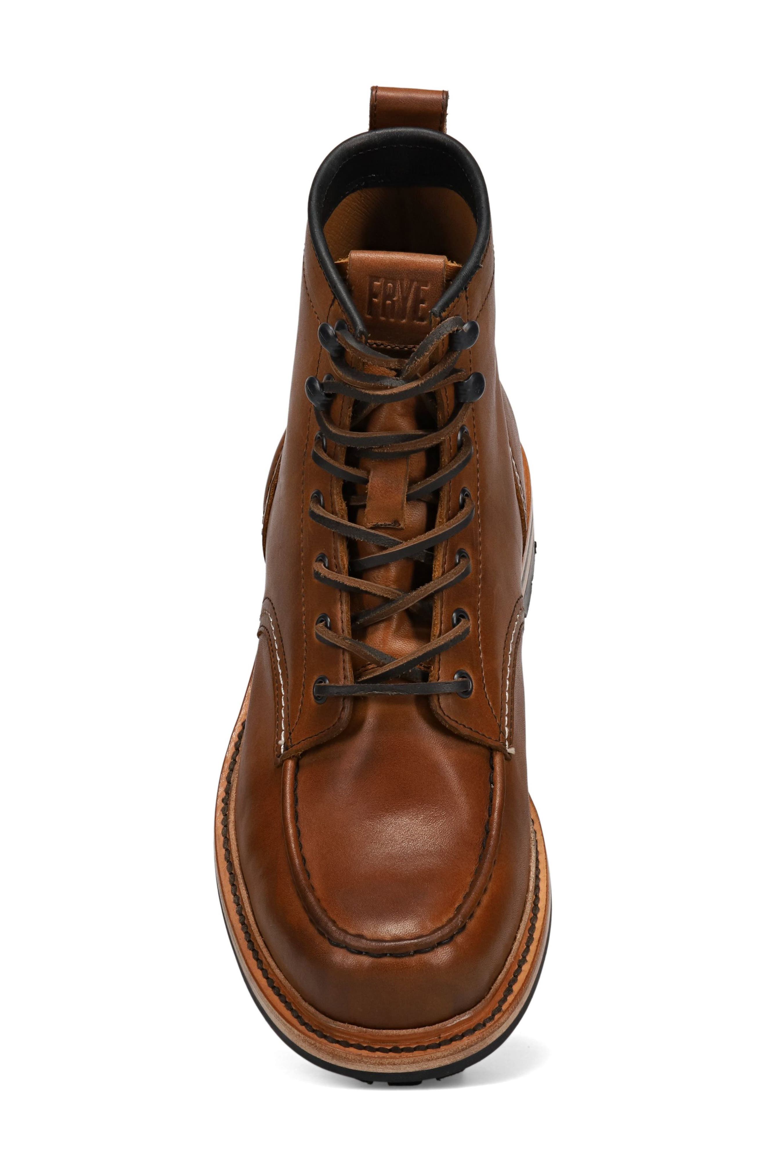 Frye Hudson Lug Work Boot, Alternate, color, Caramel