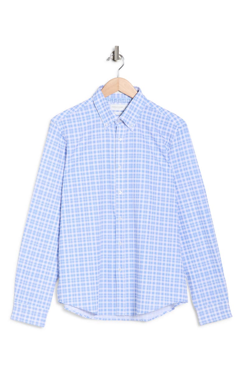 DENIM AND FLOWER Plaid Stretch Dress Shirt, Alternate, color, White