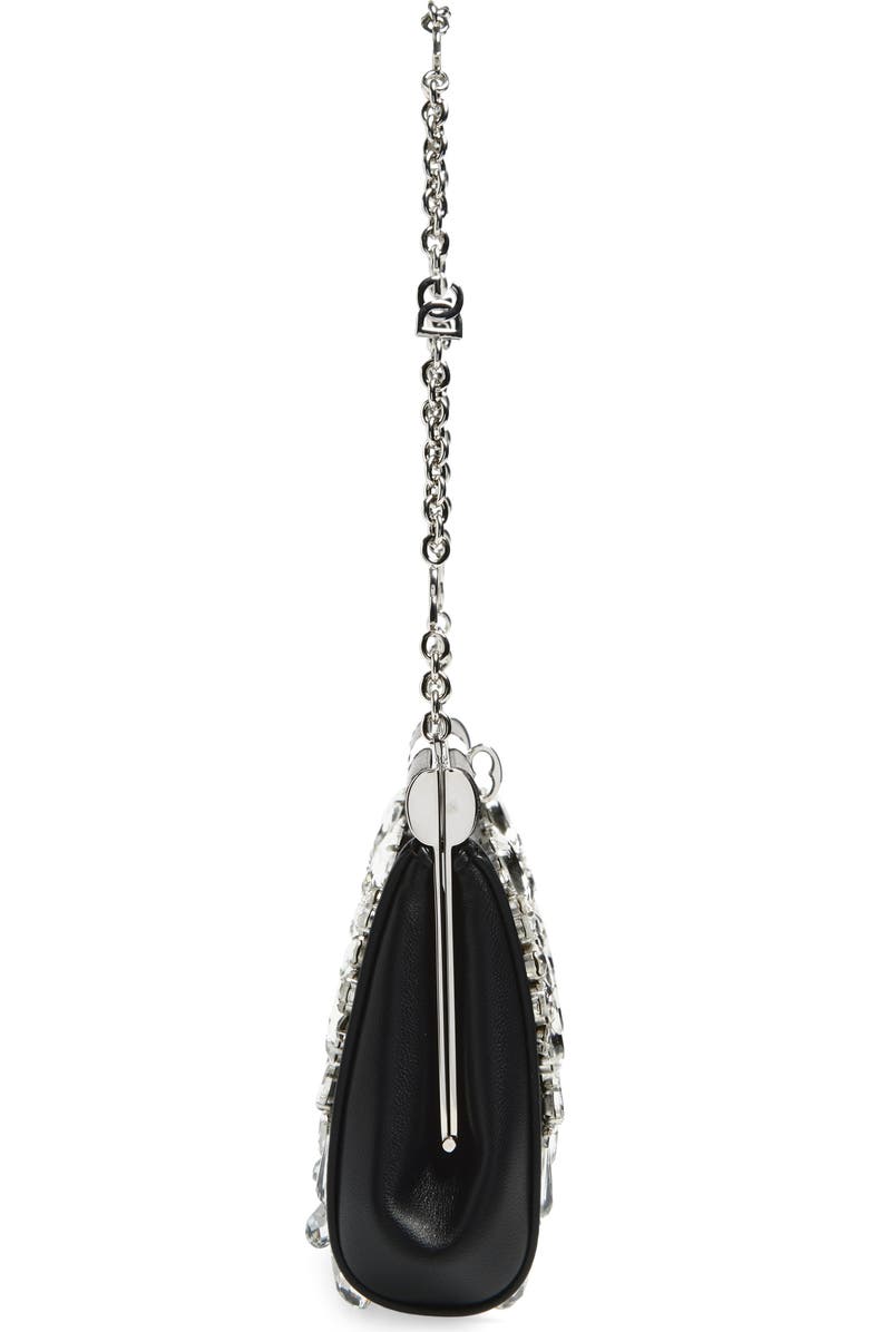 Dolce&Gabbana Marlene Crystal Shoulder Bag, Alternate, color, 80999 Nero