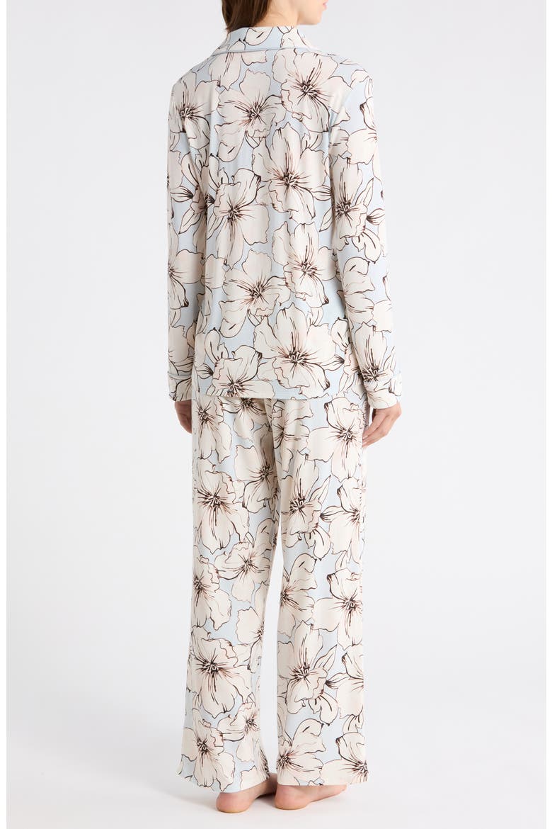 Moonlight Eco Knit Pajamas, Alternate, color, BLUE SKETCHBOOK FLORAL