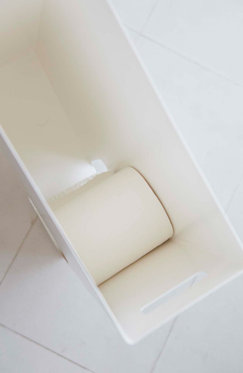 Yamazaki Toilet Paper Stocker, Alternate, color, White
