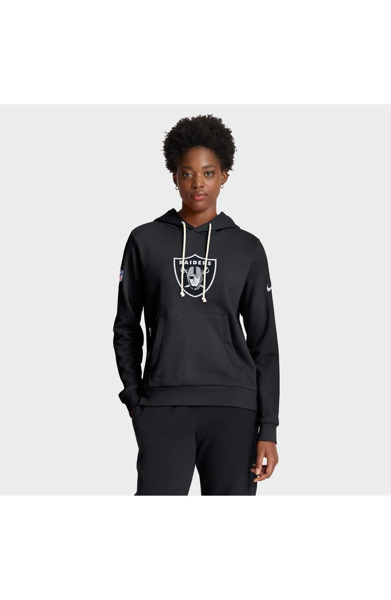 Nike Women's Nike Black Las Vegas Raiders Sideline Standard Issue Initial Home Dri-FIT Hoodie, Main, color, Black