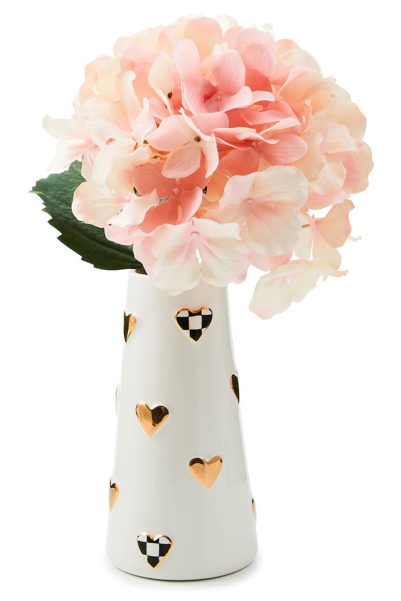 Courtly Check Short Heart Vase, Alternate, color, COURTLY