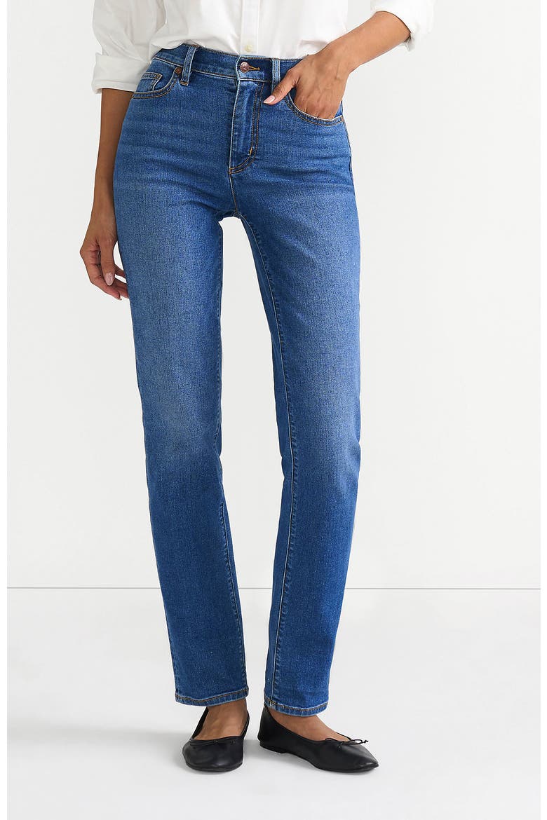 Recover High Rise Straight Leg Blue Jeans, Main, color, Indigo Tide Blue