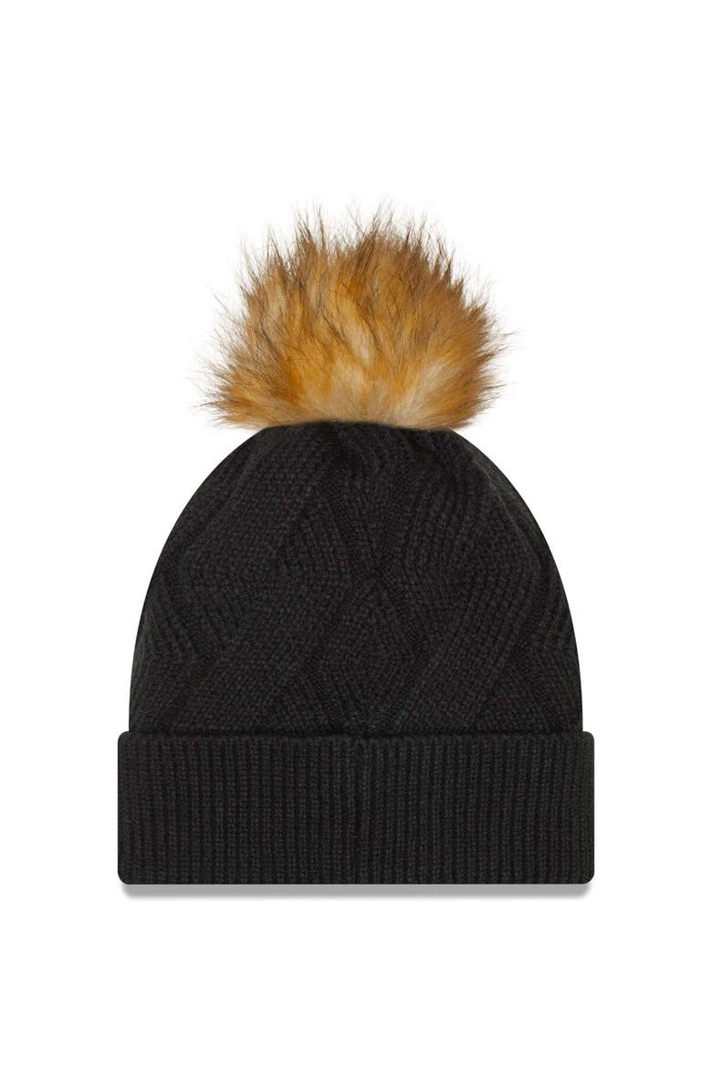 New Era Women's New Era Black Atlanta Falcons Snowy Cuffed Knit Hat with Pom, Alternate, color, Black