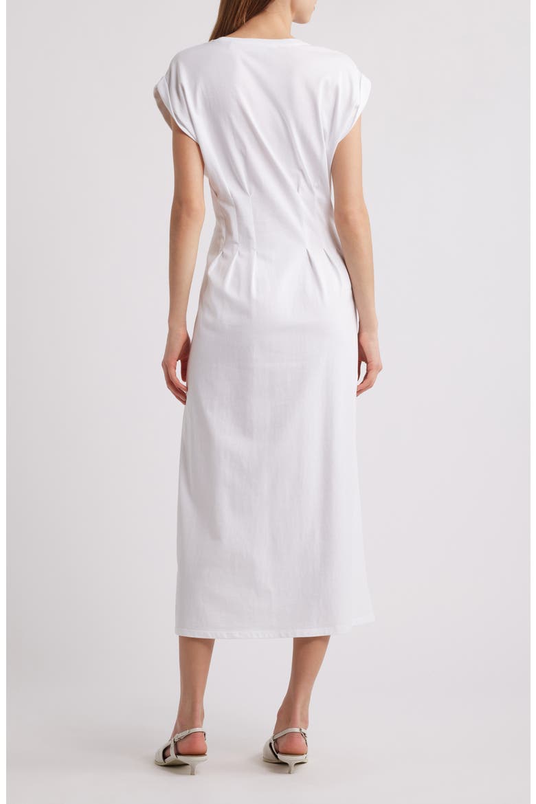 The Nipped Organic Cotton Jersey Midi Dress, Alternate, color, WHITE